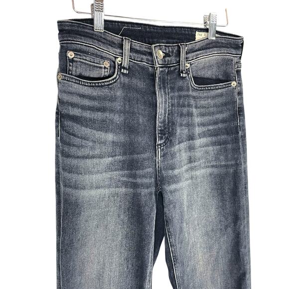 RAG & BONE Nina High-Rise Ankle Cigarette Jean in Grafton Light Black Size 27 - Picture 3 of 8